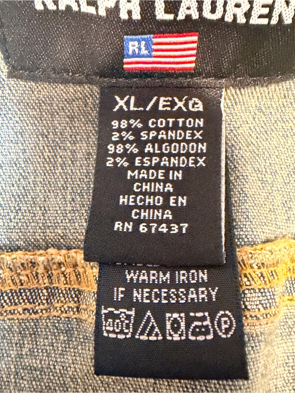Vintage Polo Jeans Co Ralph Lauren Women’s XL Denim Jacket USA Flag - Picture 6 of 6